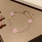 ¡®Loco¡¯CLOVER 5 MOTIF PINK BLUE RED WHITE BRACELET