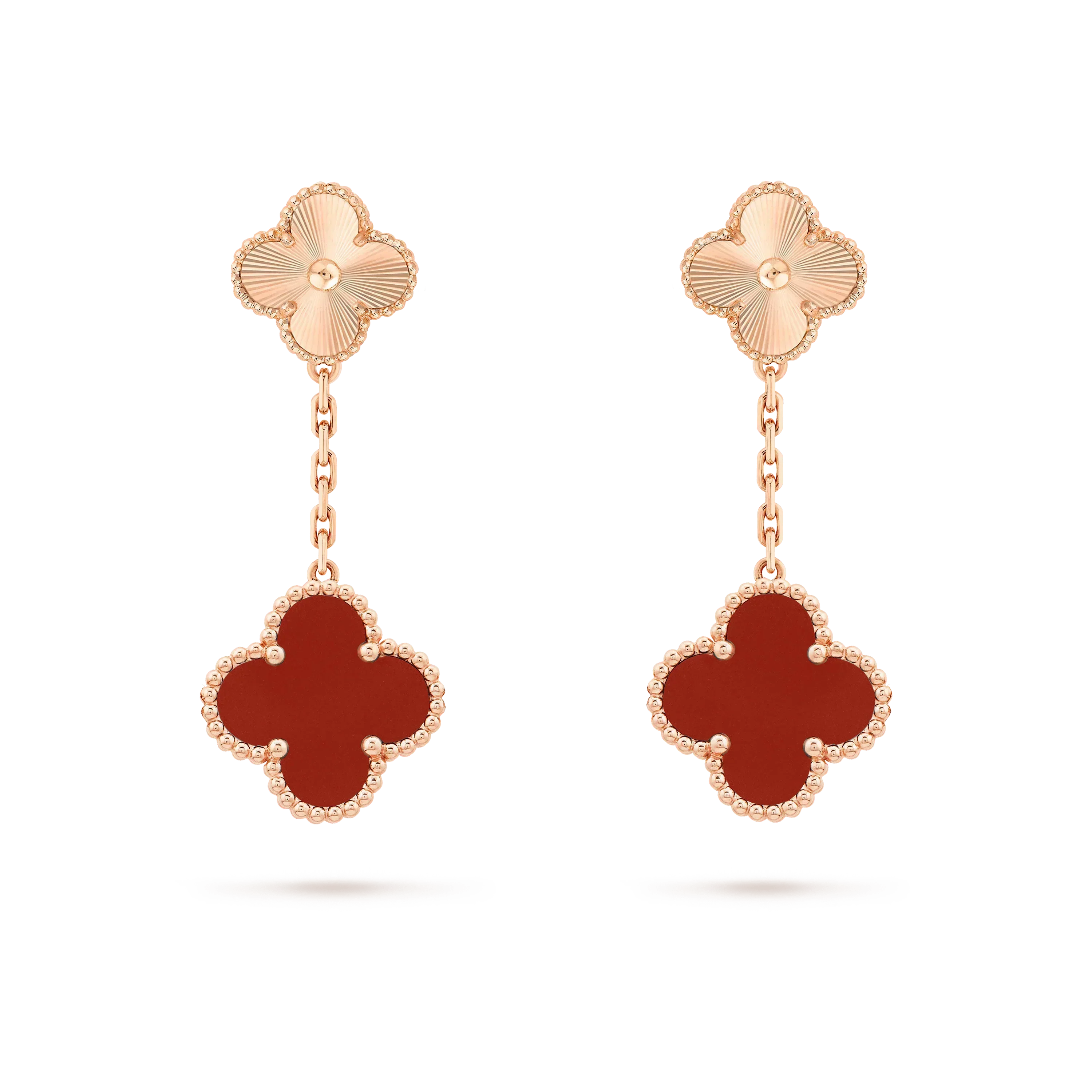 ¡®Loco¡¯CLOVER 2 MOTIF  LASER CARNELIAN EARRINGS