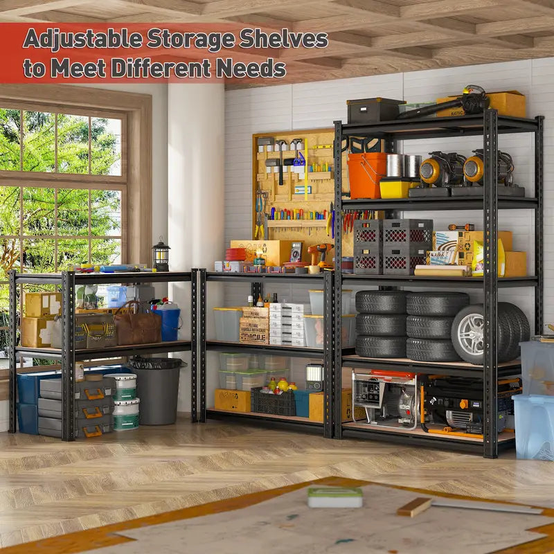 2000LBS Garage Shelving Storage Shelves Heavy Duty Shelving 5 Tier Metal Shelving Units For Garage Shelves 72"H X35.5"W X 15.8"D,