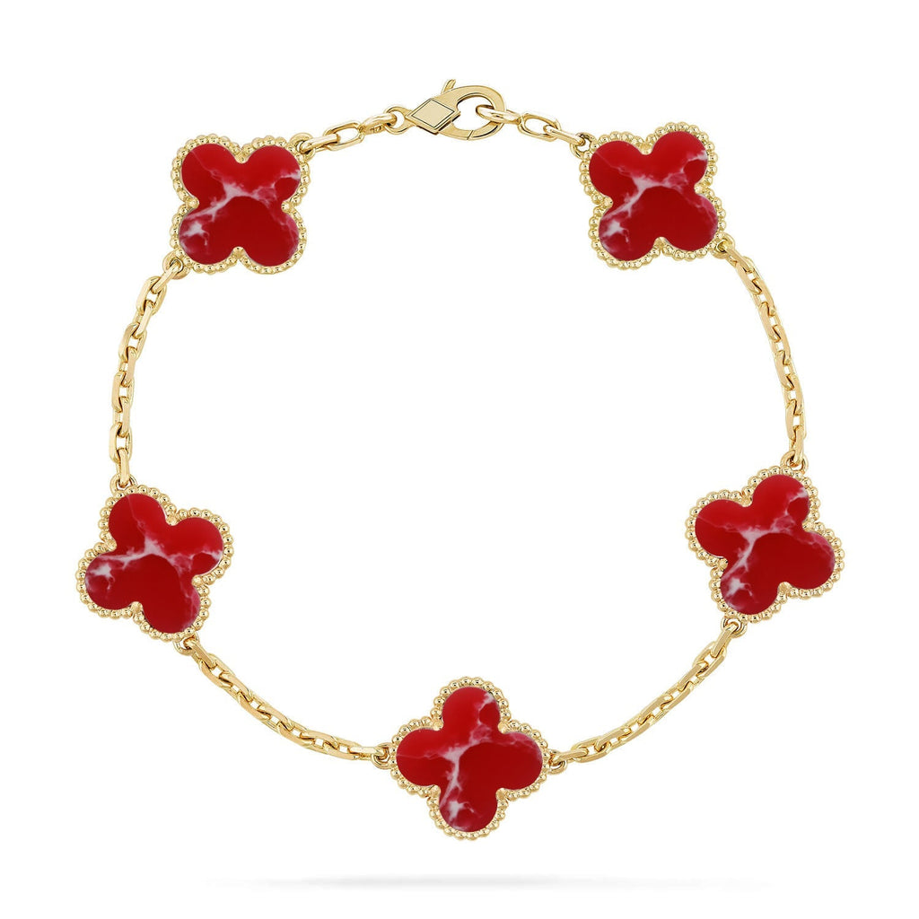 [Loco]New CLOVER 5 MOTIF RED PATTERN BRACELET COLLECTION