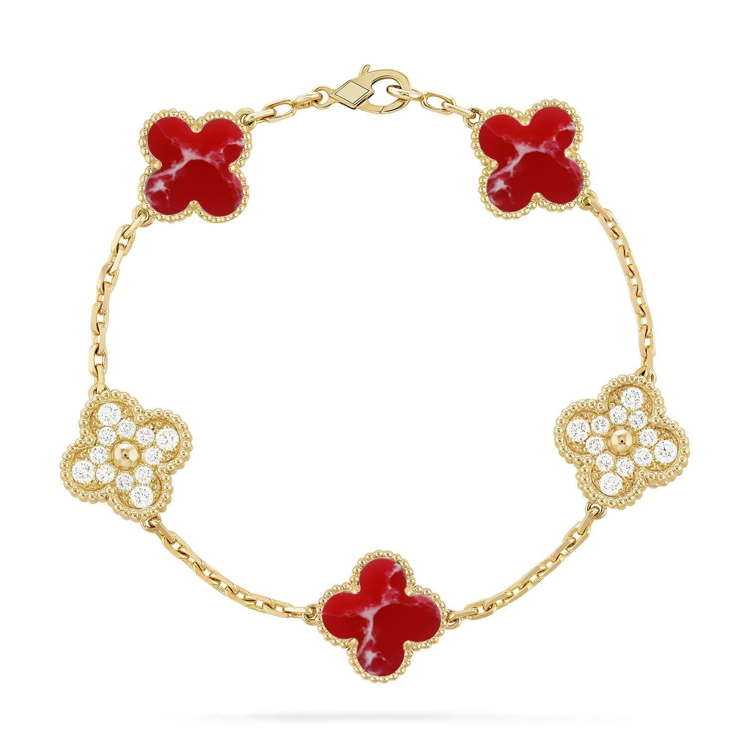 [Loco]New CLOVER 5 MOTIF RED PATTERN BRACELET COLLECTION