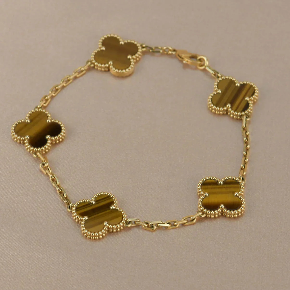 [Loco]New  CLOVER 5 MOTIFS TIGER EYE BRACELET COLLECTION
