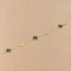 [Loco]New  CLOVER 5 MOTIF MALACHITE BRACELET COLLECTION