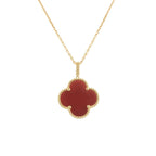 ¡®Loco¡¯CLOVER 25MM NECKLACE GOLD CARNELIAN