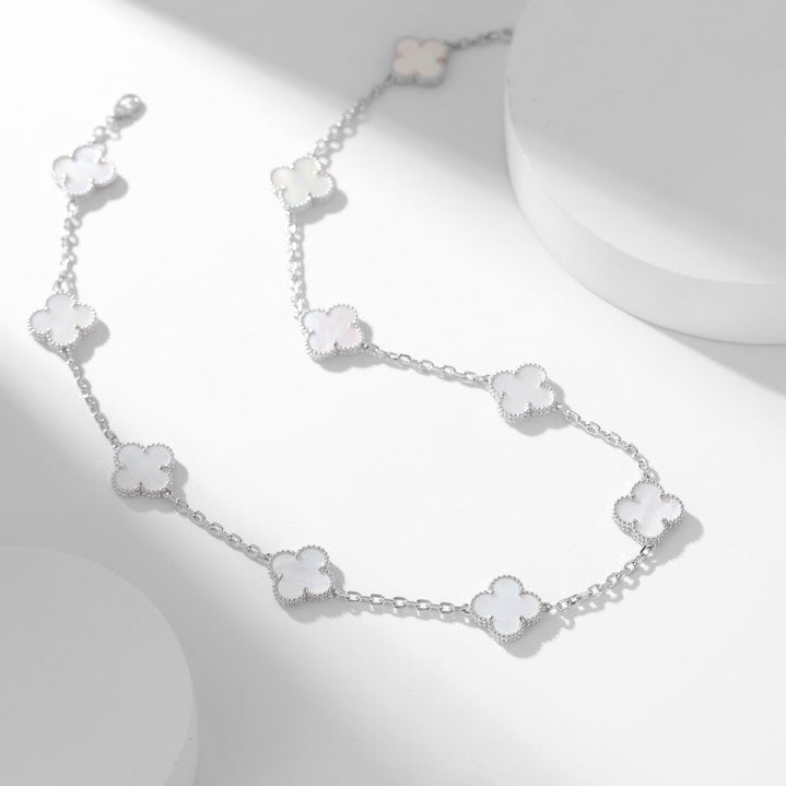 ¡®Loco¡¯CLOVER 10 MOTIFS WHITE MOTHER OF PEARL NECKLACE