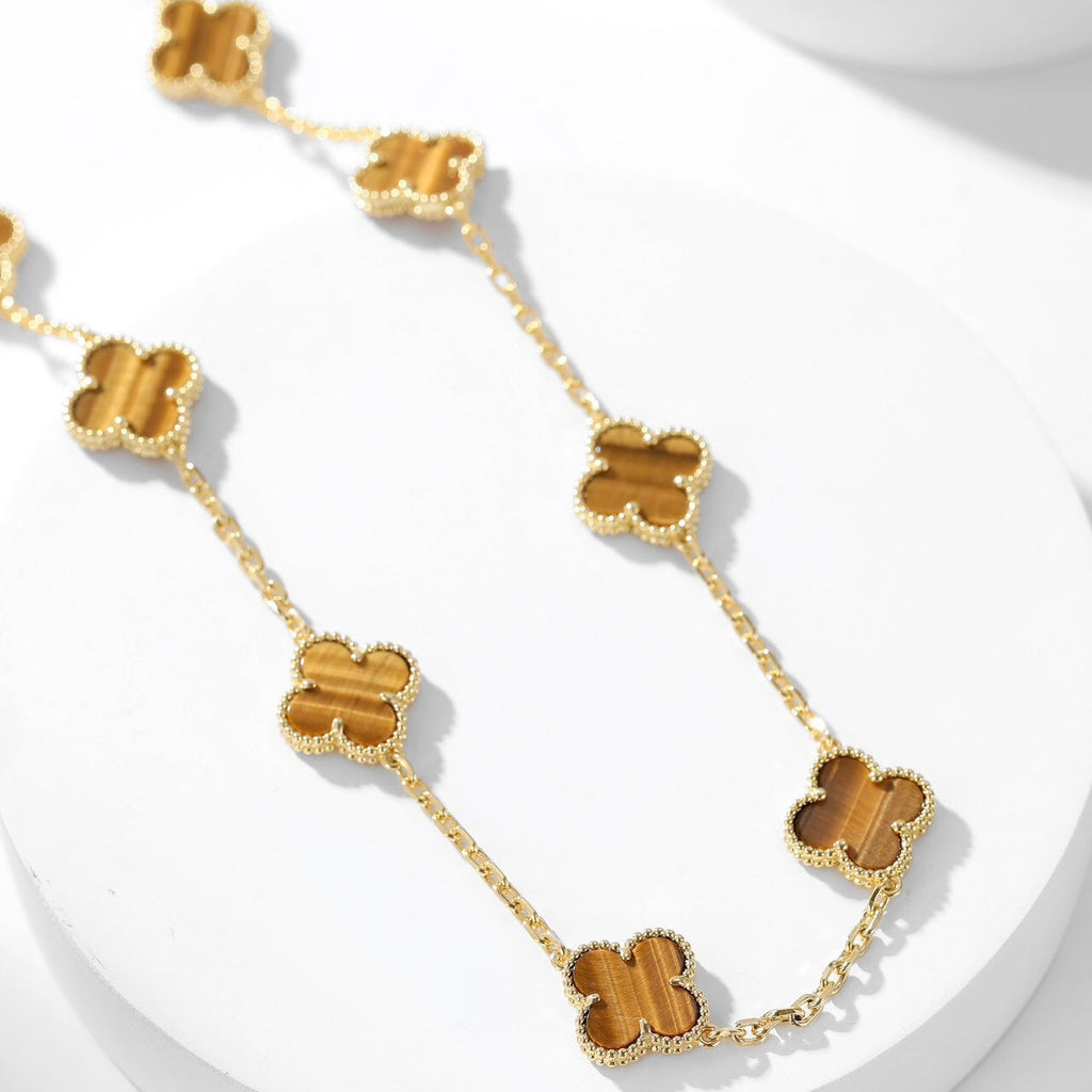 ¡®Loco¡¯CLOVER 10 MOTIFS TIGER EYE NECKLACE
