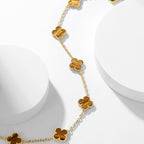 ¡®Loco¡¯CLOVER 10 MOTIFS TIGER EYE NECKLACE
