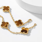 ¡®Loco¡¯CLOVER 10 MOTIFS TIGER EYE NECKLACE