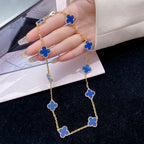 ¡®Loco¡¯CLOVER 10 MOTIFS BLUE AGATE NECKLACE