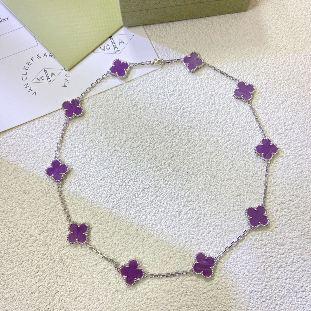 ¡®Loco¡¯CLOVER 10 MOTIFS  PURPLE VIOLET  NECKLACE