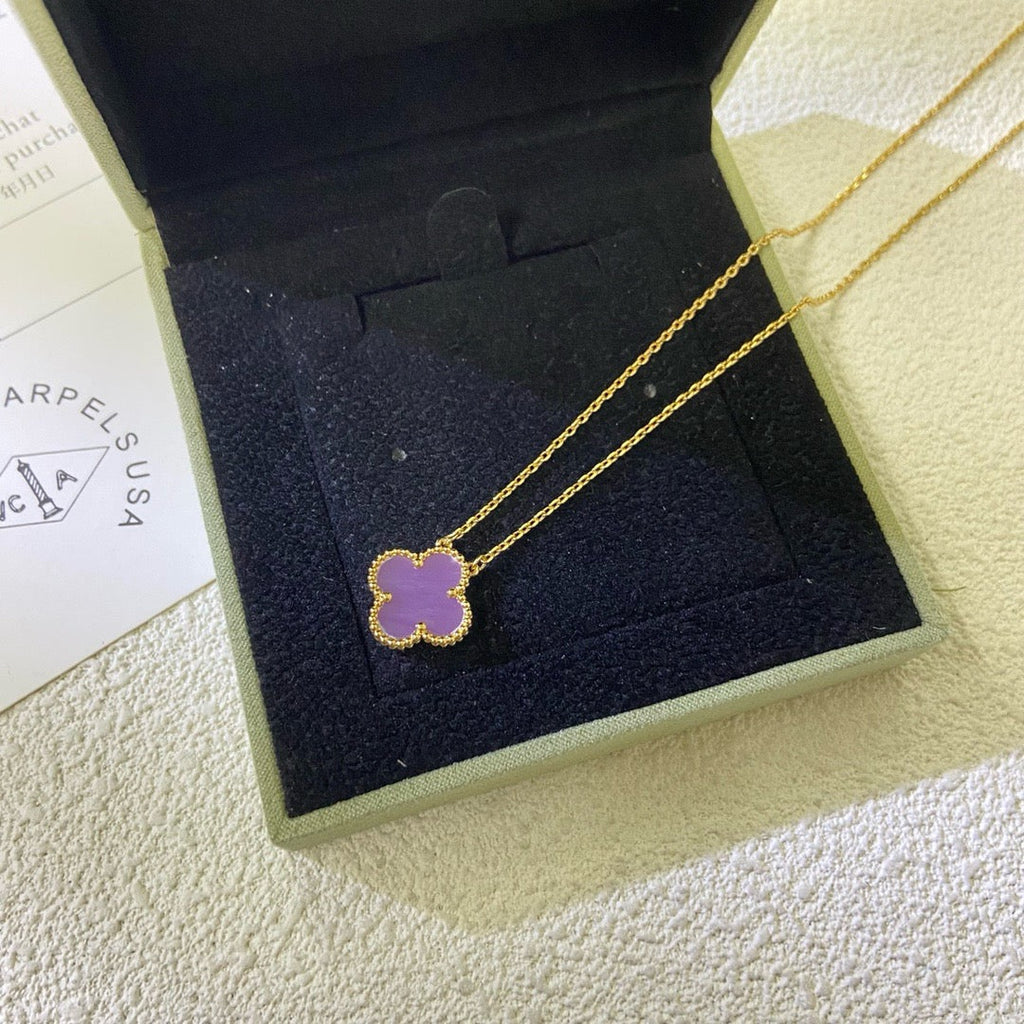¡®Loco¡¯CLOVER 15MM  PURPLE VIOLET NECKLACE