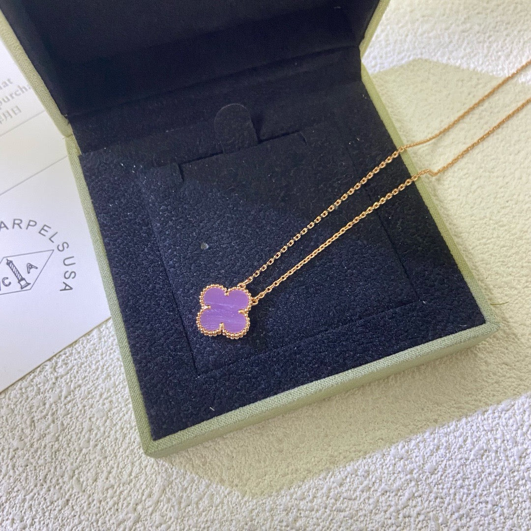 ¡®Loco¡¯CLOVER 15MM  PURPLE VIOLET NECKLACE