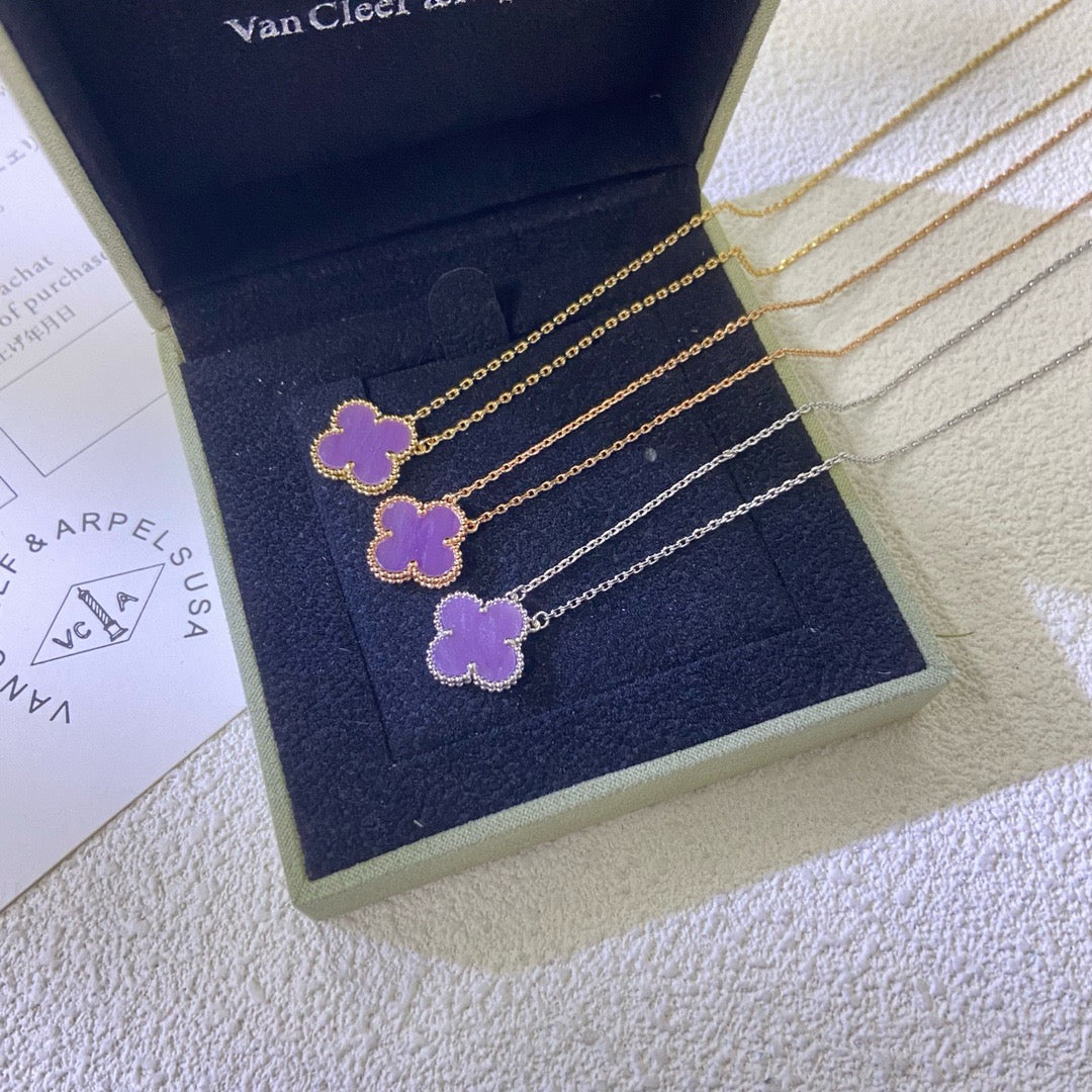 ¡®Loco¡¯CLOVER 15MM  PURPLE VIOLET NECKLACE