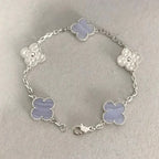 [Loco]New  CLOVER 5 MOTIF PURPLE CHALCEDONY BRACELET COLLECTION