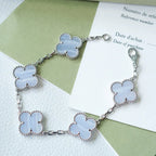 [Loco]New  CLOVER 5 MOTIF PURPLE CHALCEDONY BRACELET COLLECTION