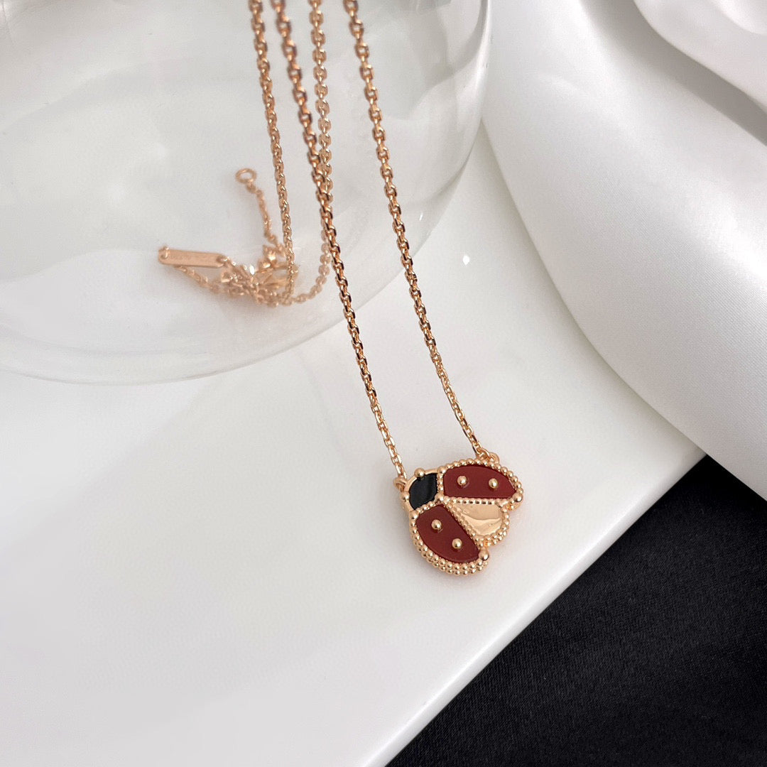¡®Loco¡¯LUCKY  CARNELIANS LADYBUG NECKLACE