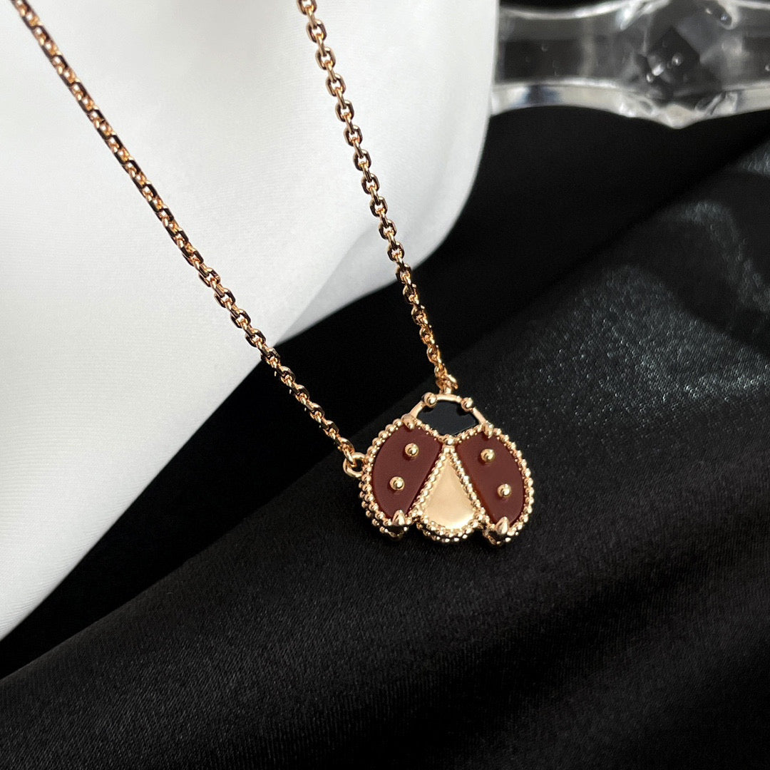 ¡®Loco¡¯LUCKY  CARNELIANS LADYBUG NECKLACE