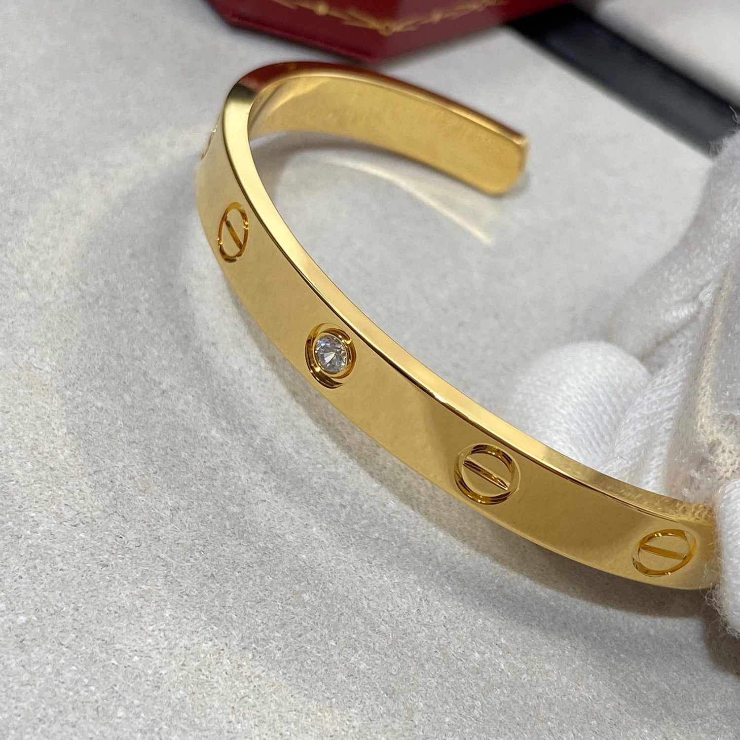 ¡®Loco¡¯LOVE BRACELET 6.1MM 1 DIAMOND OPEN CUFF