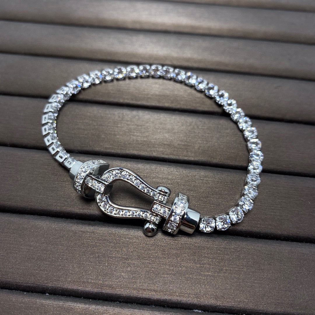 ¡®Loco¡¯FORCE  LARGE HORSESHOE FULL DIAMOND TENNIS BRACELET