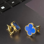 [Loco] CLOVER LARGE (20mm) 1 MOTIFS BLUE MOP STUD EARRINGS