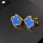 [Loco] CLOVER LARGE (20mm) 1 MOTIFS BLUE MOP STUD EARRINGS