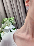 [Loco] CLOVER 20MM MOTIFS DIAMOND STUD EARRINGS SILVER