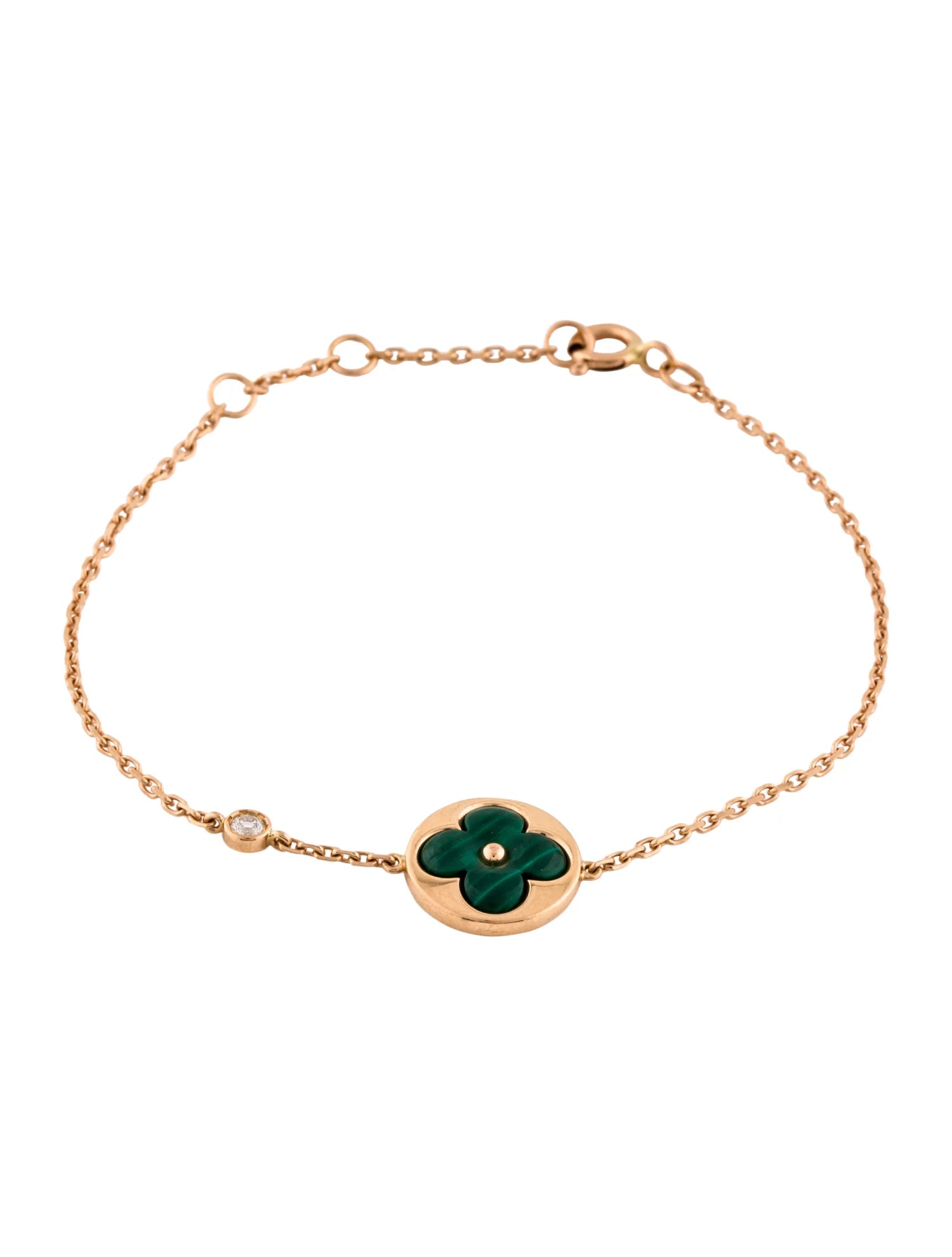 ¡®Loco¡¯SUN MALACHITE 1 DIAMOND PINK GOLD BRACELET