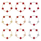 [Loco]New  CLOVER 5 MOTIF RED CORNELIAN BRACELET COLLECTION