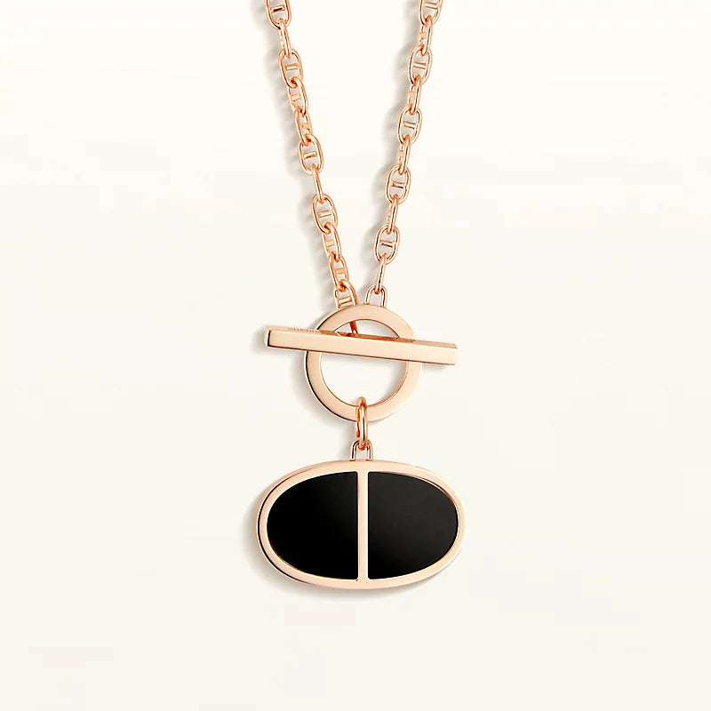 ¡®Loco¡¯CHAINE VERSO BLACK CERAMIC NECKLACE
