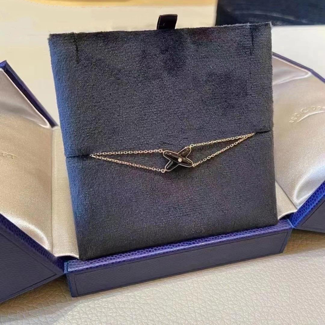 ¡®Loco¡¯JEUX BRACELET ONYX PINK GOLD 1 DIAMOND