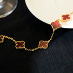 [Loco]New  CLOVER 5 MOTIF RED CORNELIAN BRACELET COLLECTION