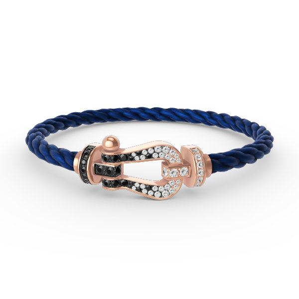 ¡®Loco¡¯FORCE LARGE HORSESHOE BLACK WHITE DIAMOND BRACELET ROSE GOLD