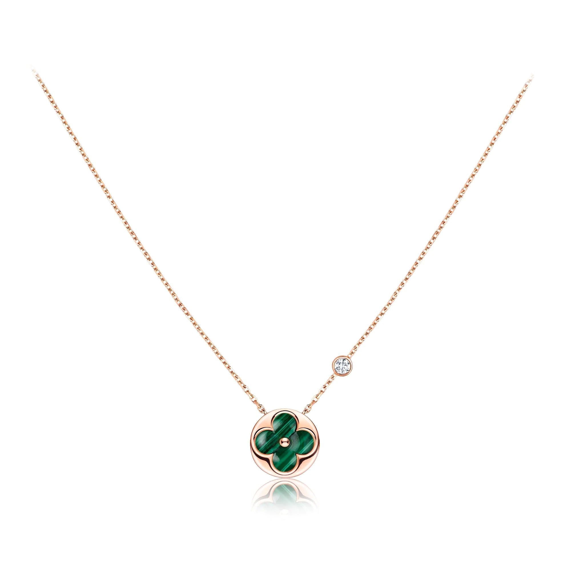 ¡®Loco¡¯SUN PEDANT PINK GOLD 1 DIAMOND NECKLACE
