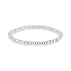 Bead Ball Bracelet Stretchable Elastic White Gold