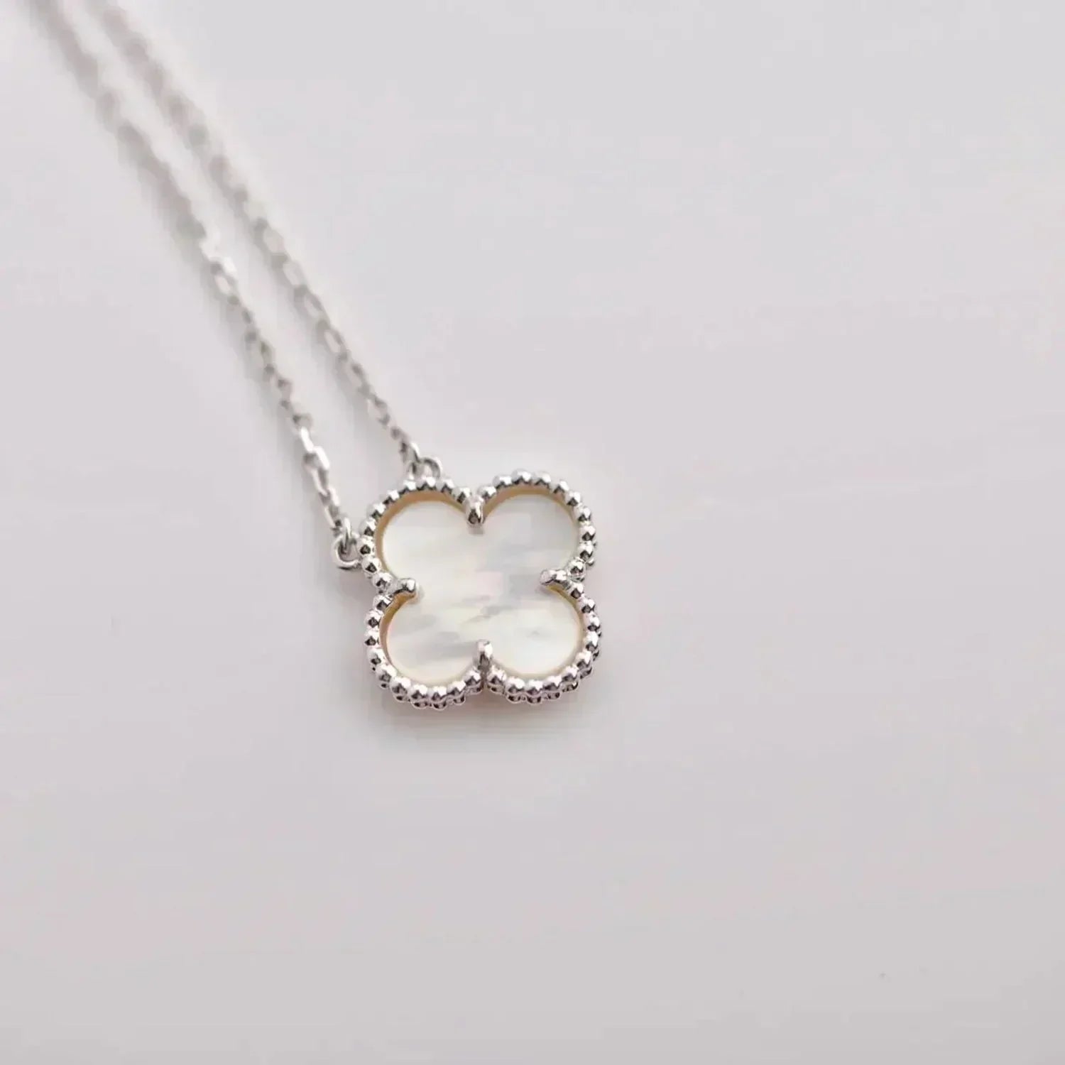 ¡®Loco¡¯CLOVER  15MM WHITE MOTHER-OF-PEARL SILVER