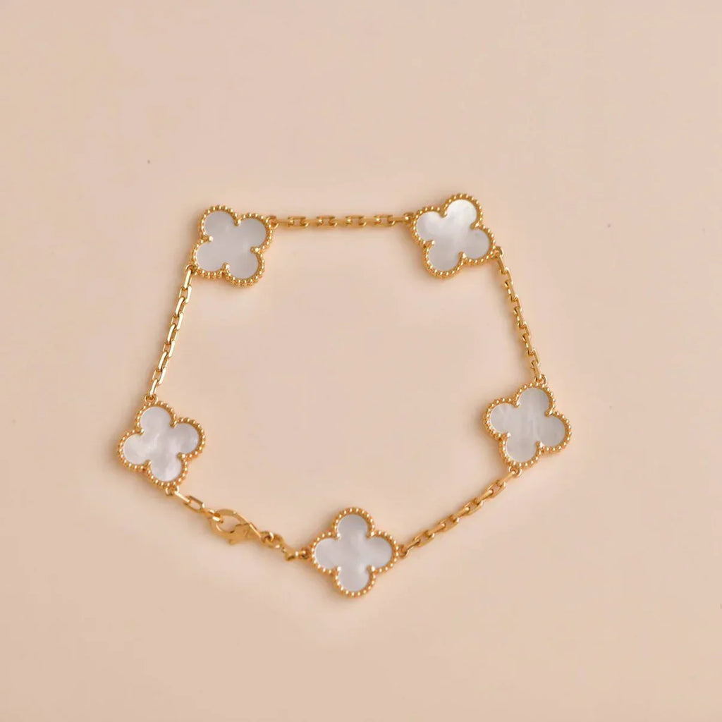 [Loco]New CLOVER WHITE PEARL MOP 5 MOTIF BRACELET COLLECTION