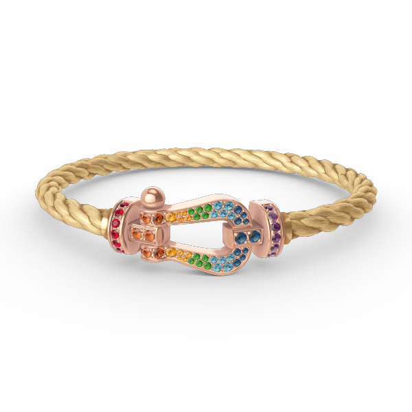 ¡®Loco¡¯FORCE LARGE HORSESHOE  COLORED DIAMOND BRACELET ROSE GOLD