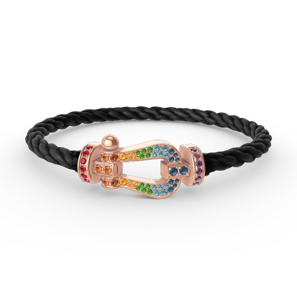 ¡®Loco¡¯FORCE LARGE HORSESHOE  COLORED DIAMOND BRACELET ROSE GOLD