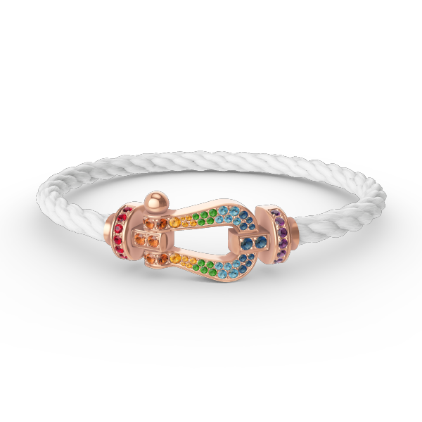 ¡®Loco¡¯FORCE LARGE HORSESHOE  COLORED DIAMOND BRACELET ROSE GOLD