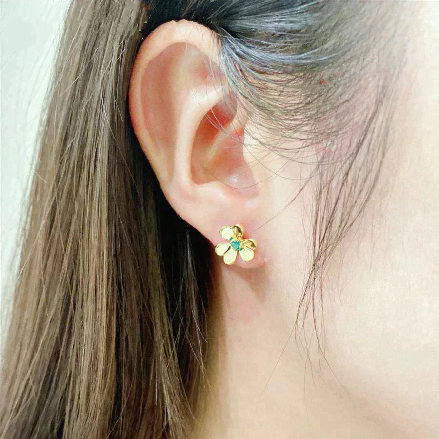 ¡®Loco¡¯FRIVOLE  FLOWER MALACHITE EARRINGS