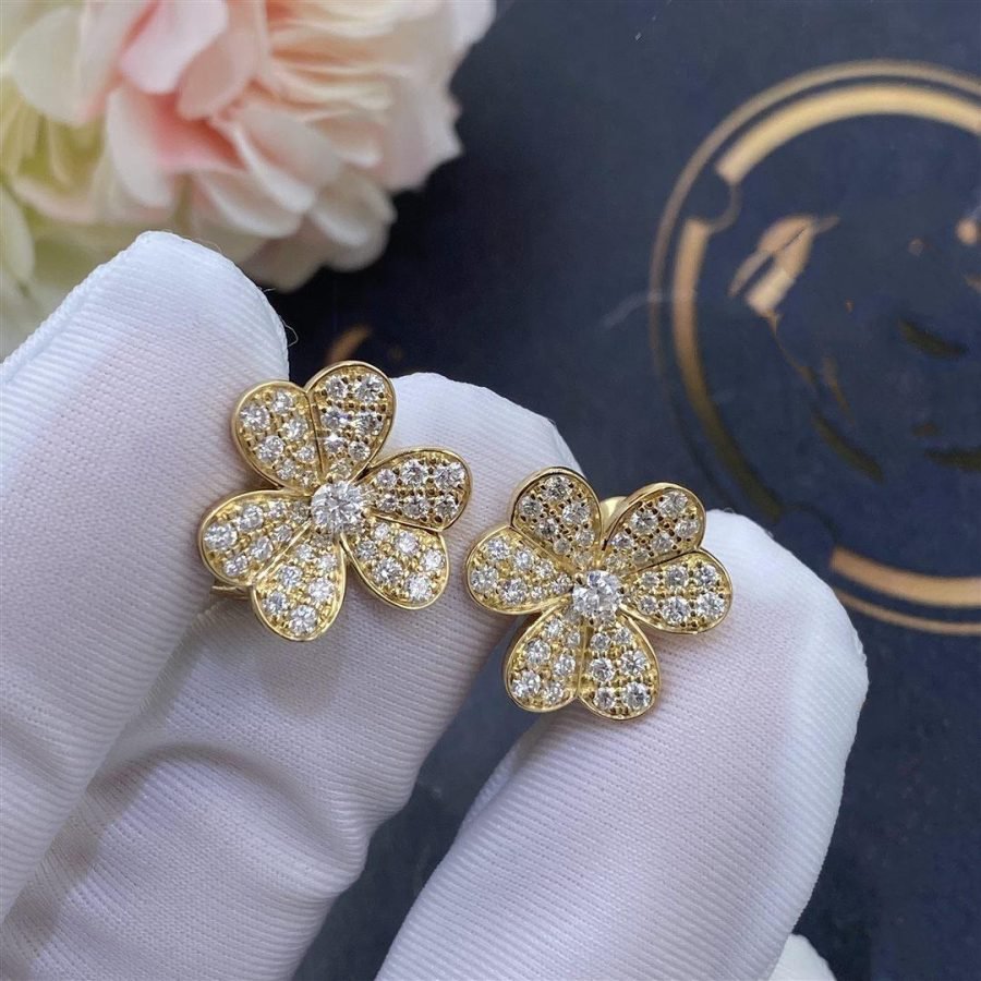 ¡®Loco¡¯FRIVOLE GOLD FLOWER DIAMOND EARRINGS