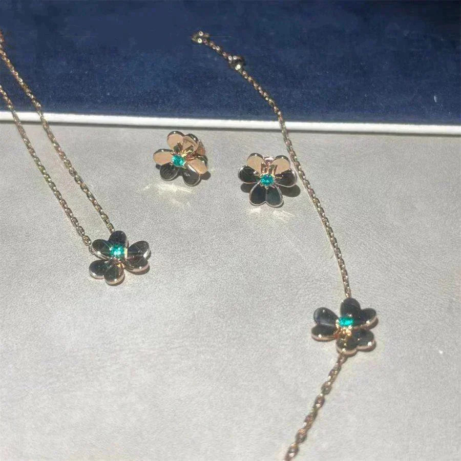 ¡®Loco¡¯FRIVOLE  FLOWER MALACHITE EARRINGS