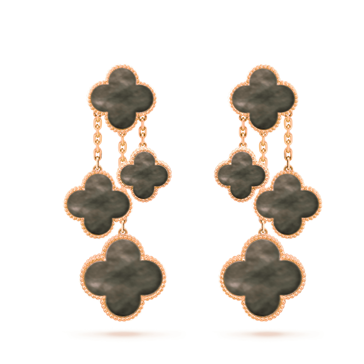 ¡®Loco¡¯CLOVER EARRINGS DARK MOP 4 MOTIFS ROSE GOLD