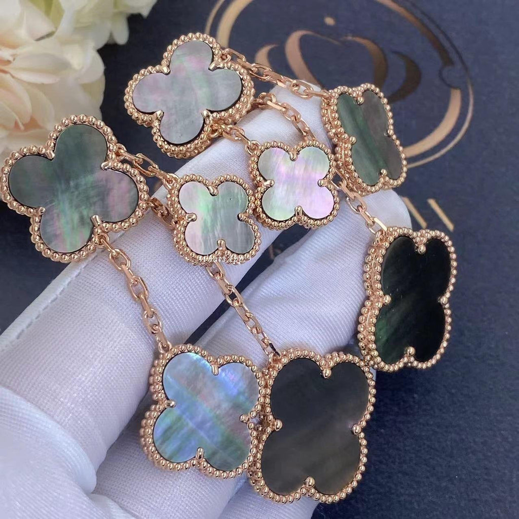 ¡®Loco¡¯CLOVER EARRINGS DARK MOP 4 MOTIFS ROSE GOLD