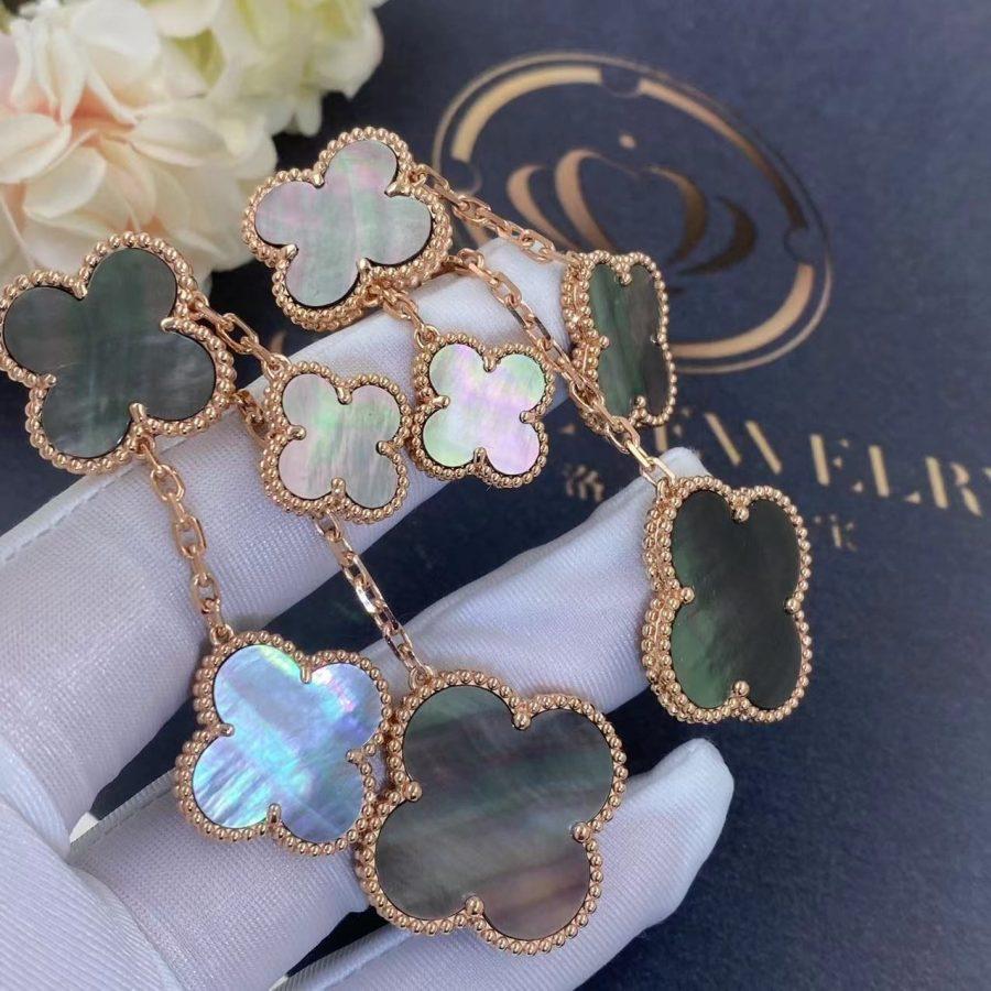 ¡®Loco¡¯CLOVER EARRINGS DARK MOP 4 MOTIFS ROSE GOLD