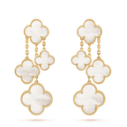 ¡®Loco¡¯CLOVER EARRINGS WHITE MOP 4 MOTIFS GOLD
