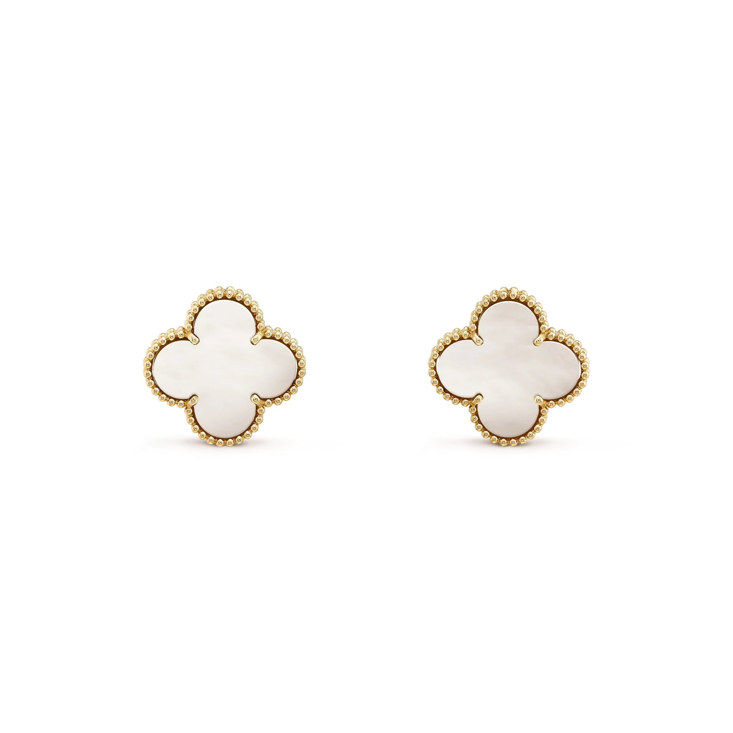 ¡®Loco¡¯CLOVER MEDIUM 1 MOTIFS  WHITE MOP STUD EARRINGS