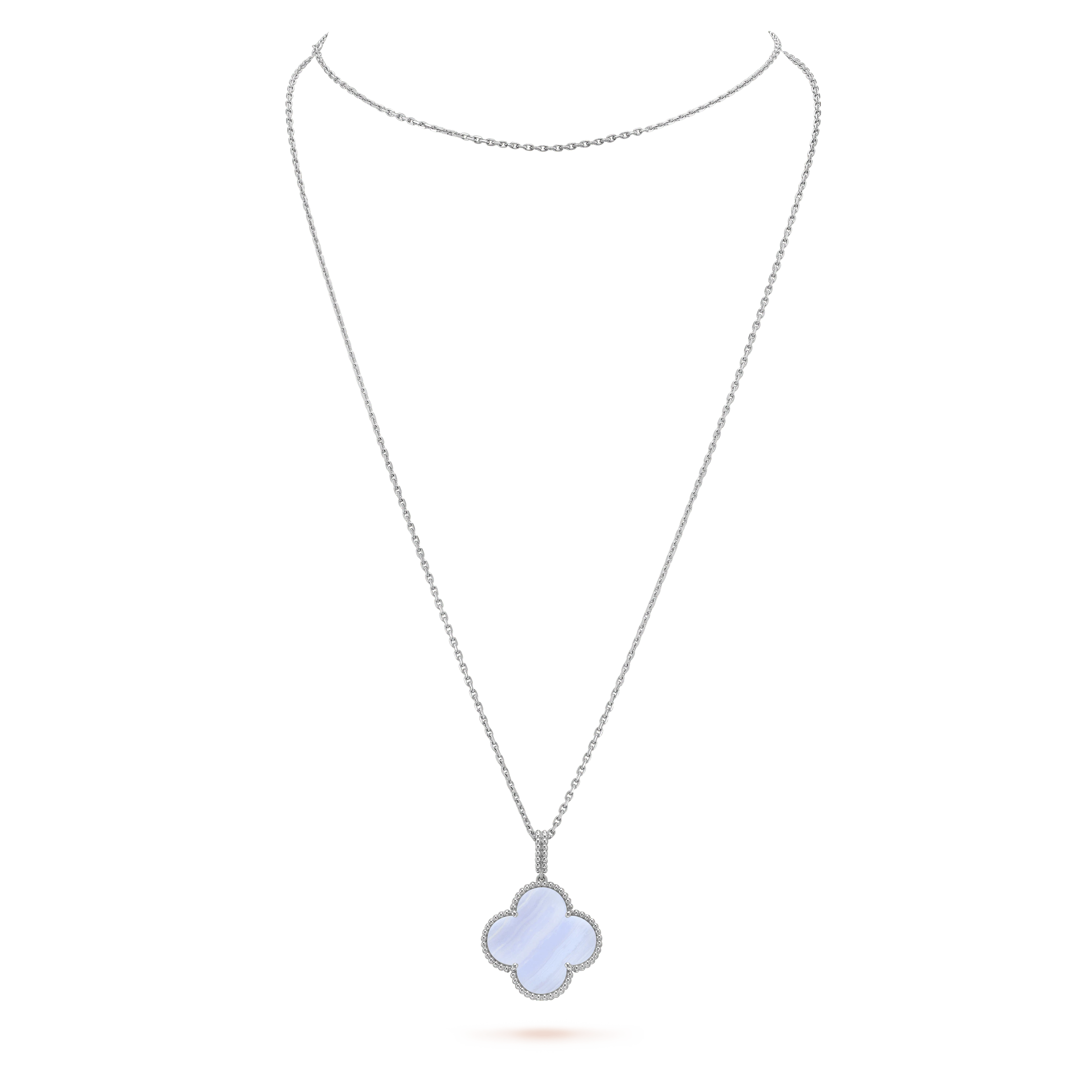 ¡®Loco¡¯CLOVER SILVER CHALCEDONY BIG CLOVER NECKLACE
