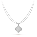 ¡®Loco¡¯CLOVER 25MM SILVER FULL DIAMOND BIG CLOVER NECKLACE