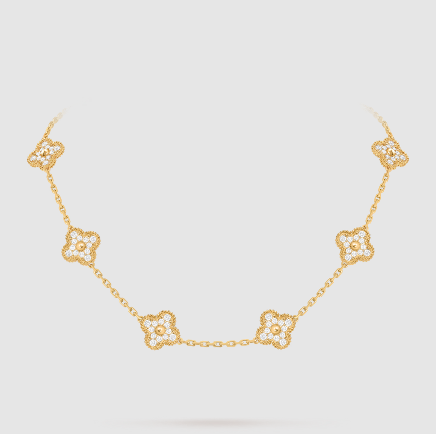 [¡®Loco¡¯]CLOVER 10 MOTIFS FULL DIAMOND NECKLACE